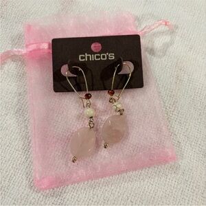 LOWEST Chico's Blush and Gold Dangle Earrings